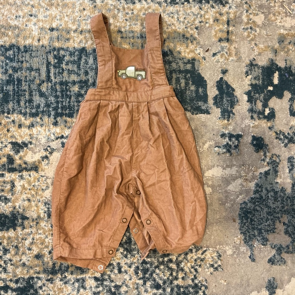 Brown Kids Overalls with Truck Design